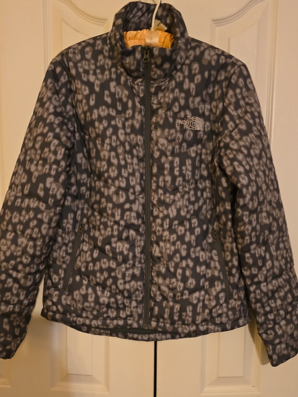 The North Face Printed Tamburello Jacket Vanadis Grey Leopard Print Size S